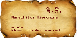 Merschilcz Hieronima névjegykártya